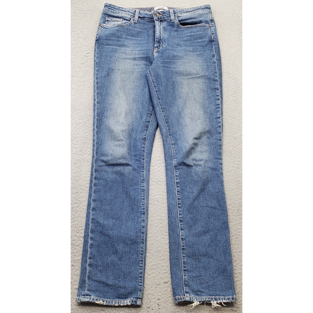 PAIGE Julia Jeans Womens 29 Blue Denim Stretch High Rise Raw Hem Straight Leg